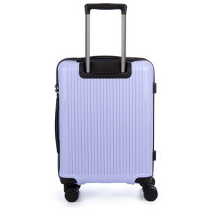 Set di 3 valigie Trolley, in materiale leggero PP resistente agli urti. Chiusura TSA a combinazione, 4 ruote doppie girevoli a 360°.