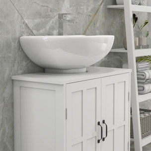 Meuble salle de bain - meuble sous-vasque - 2 portes avec étagère - 60x30x60cm - blanc