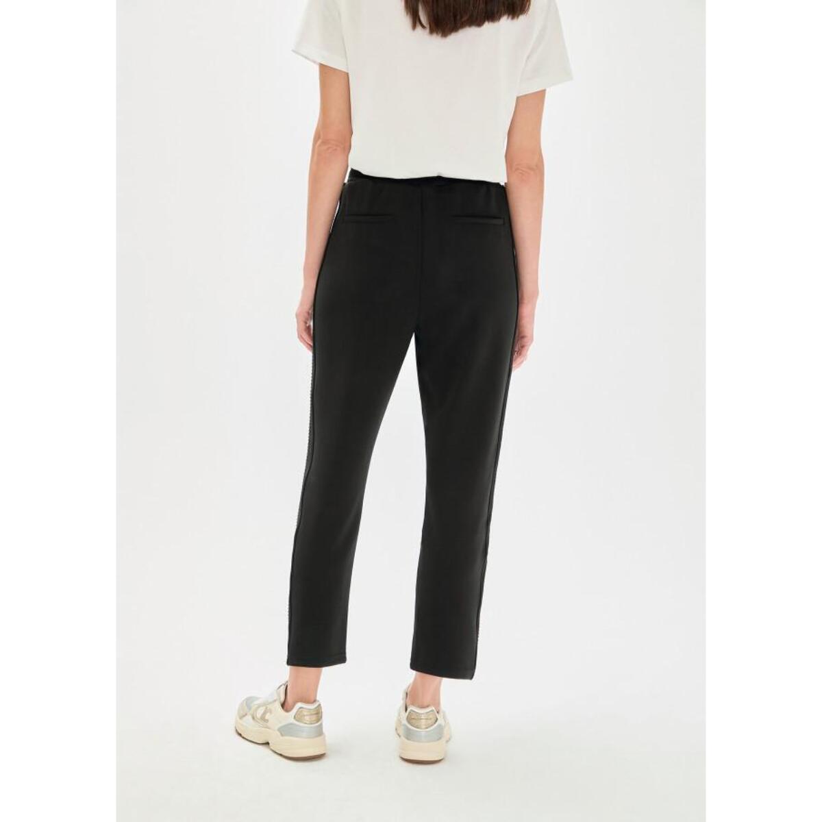 Pantaloni laterali con strass in scuba