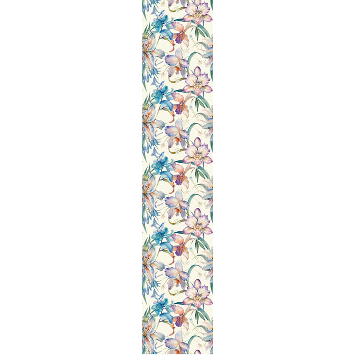 Papier peint intissé pré-encollé - FLEURS ORCHIDÉES MULTICOLORES SAUVAGES - 1 rouleau