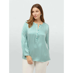 Fiorella Rubino - Blusa in raso stampato - Verde