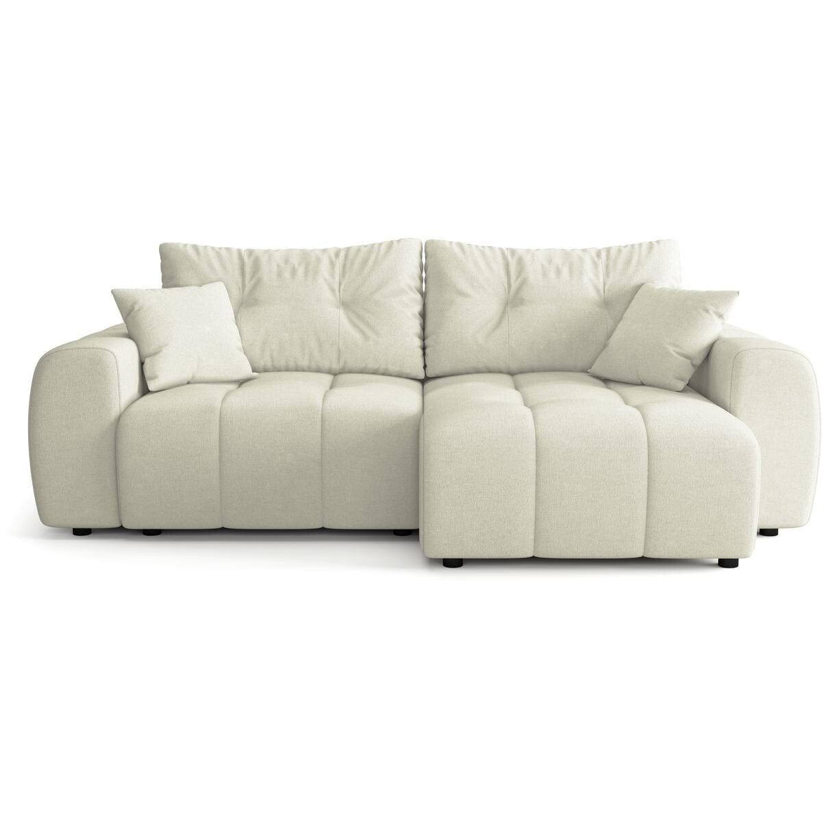 Canapé d'angle réversible convertible 4 places en tissu chenille - ALBA