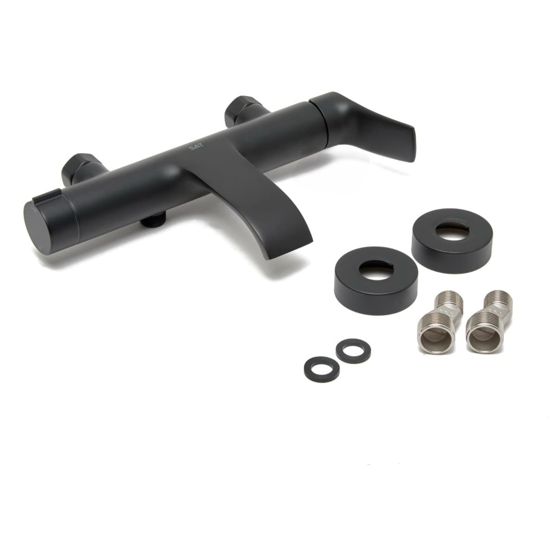 Infinitio mitigeur de baignoire monocommande mural, entraxe 150 mm, sans ensemble de douche, noir mat (SATBSINF222C)