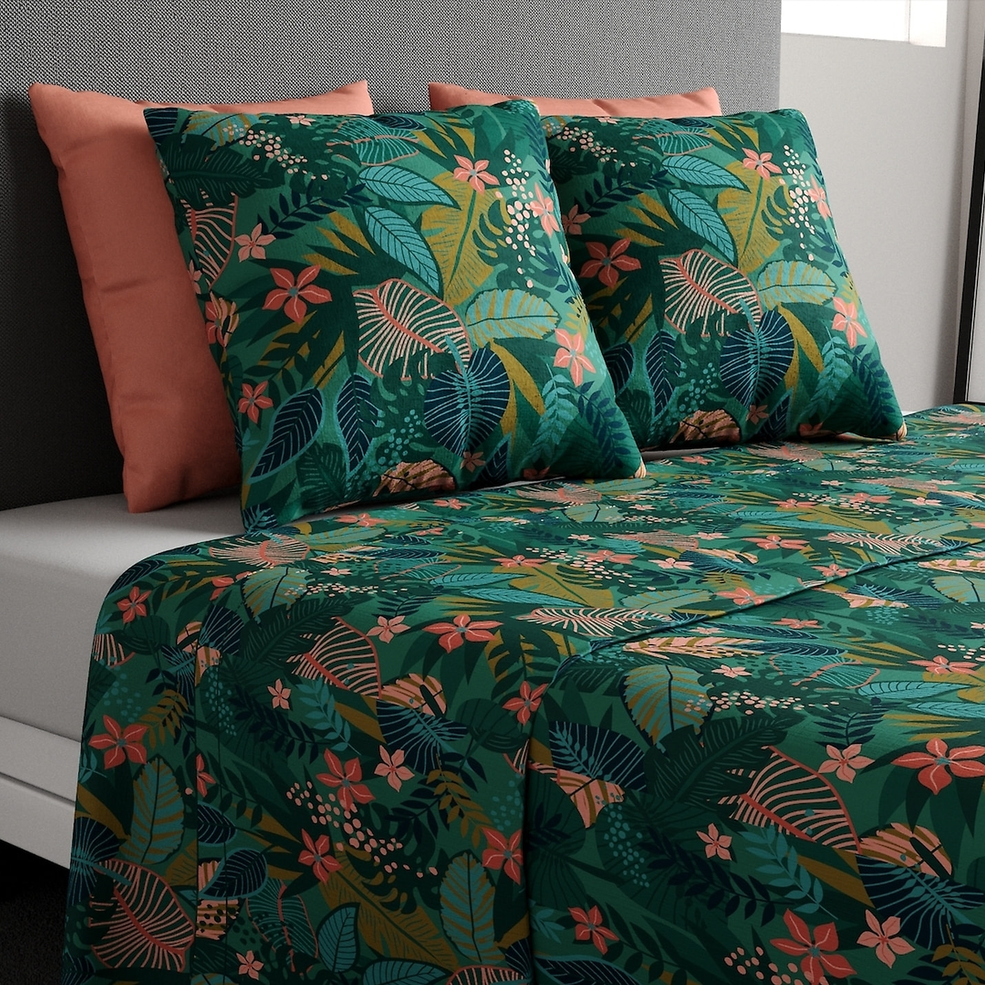 Parure De Drap 3pcs avec Drap housse Bonnet:25cm 100%coton 57fils Zania