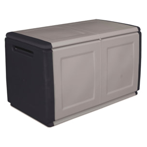 Baúl en polipropileno de 96x57x53cm - 230L color gris oscuro y negro