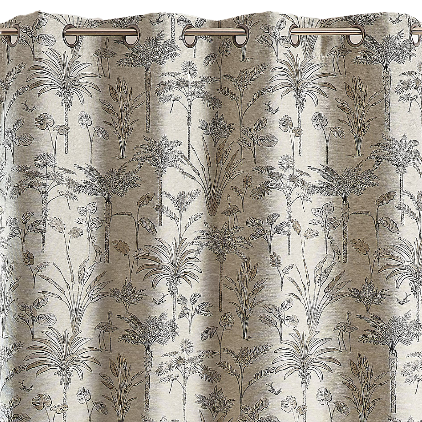 Rideau Jacquard exotique motif palmier - Lin