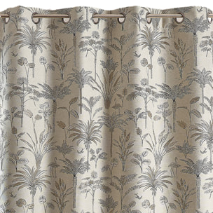 Rideau Jacquard exotique motif palmier - Lin