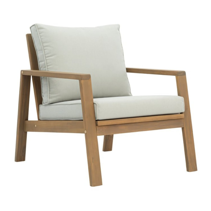 Chaise de jardin -bois dacacia massif et revêtement-couleur naturel 69 x 76 x 85 cm