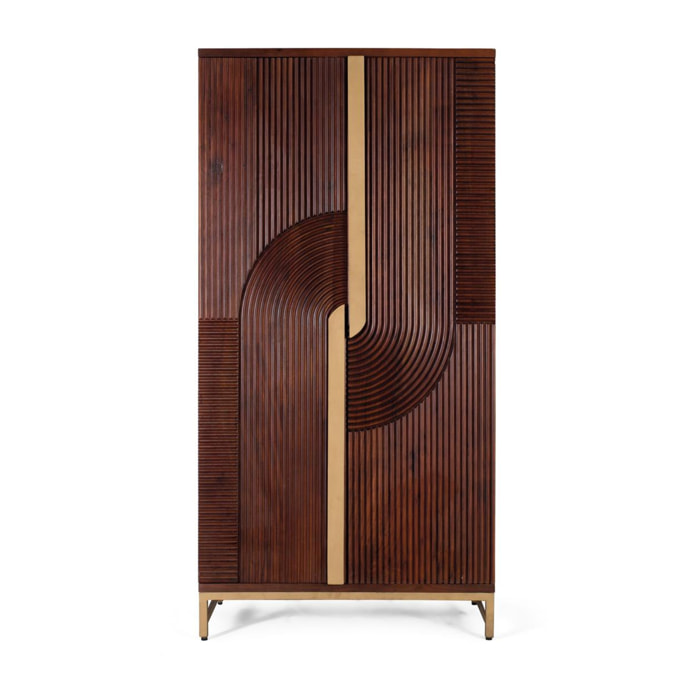 Muebles Bar de Madera de Mango 91 Cm Estilo Rústico Moderno