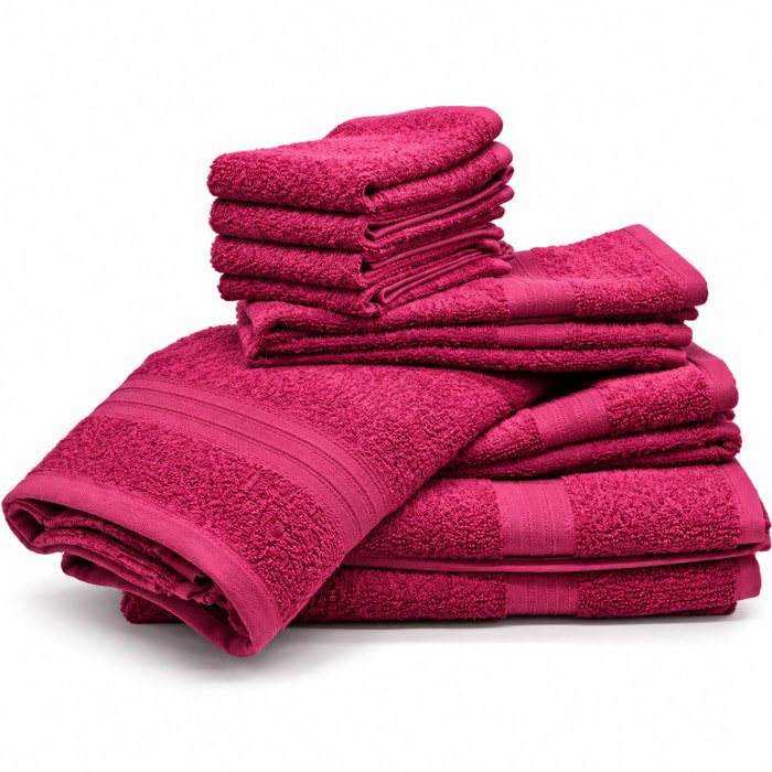 BASSETTI Set 5 Asciugamani in 100% Cotone