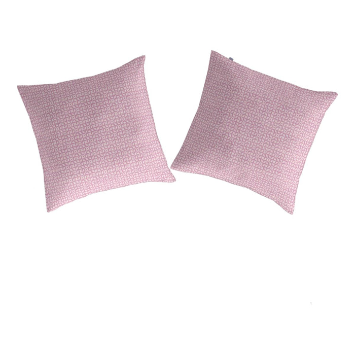 2 Taies d'oreiller en cotin ZEYA mauve