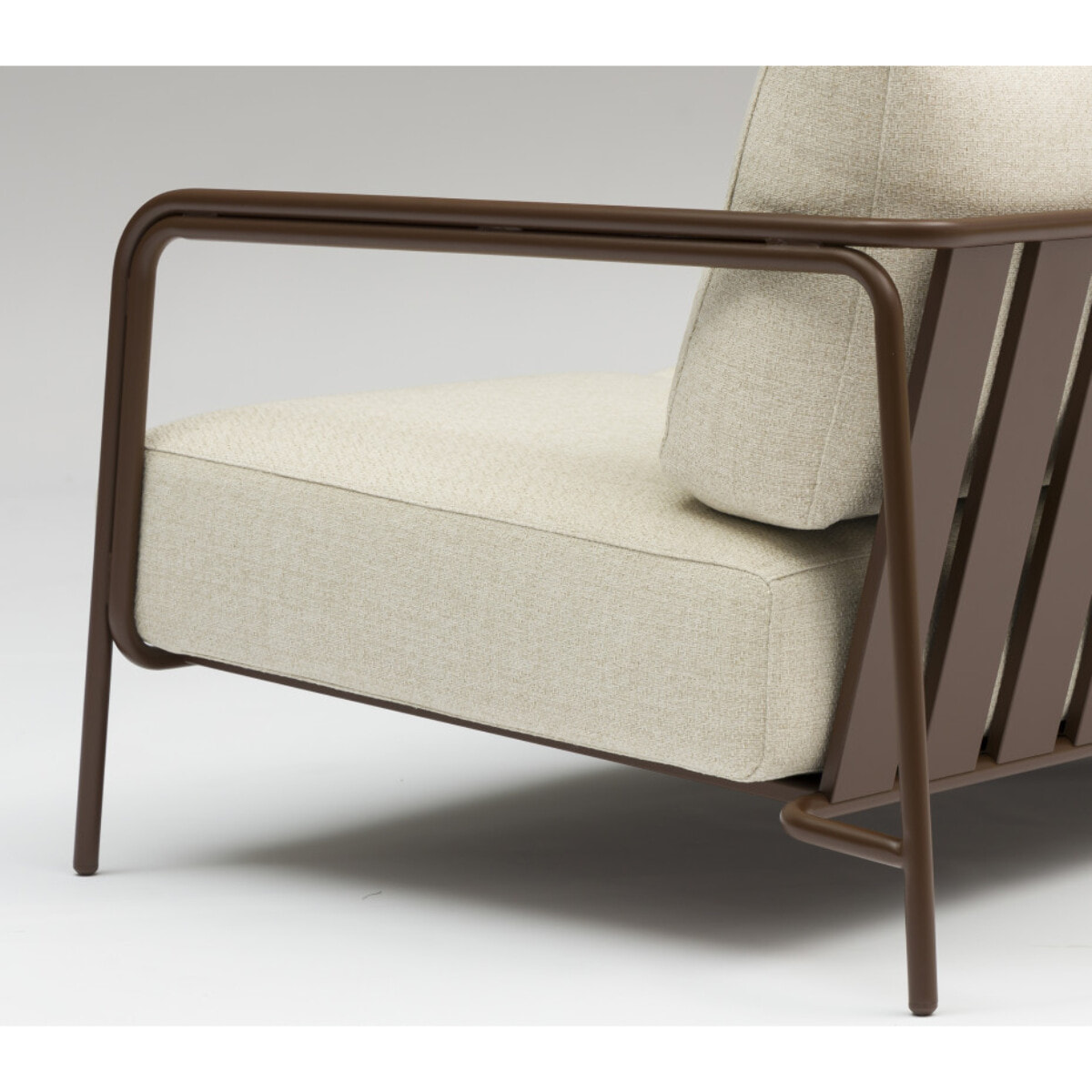 Salon de jardin en aluminium - 5 places - chocolat - VELIA