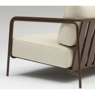 Salon de jardin en aluminium - 5 places - chocolat - VELIA