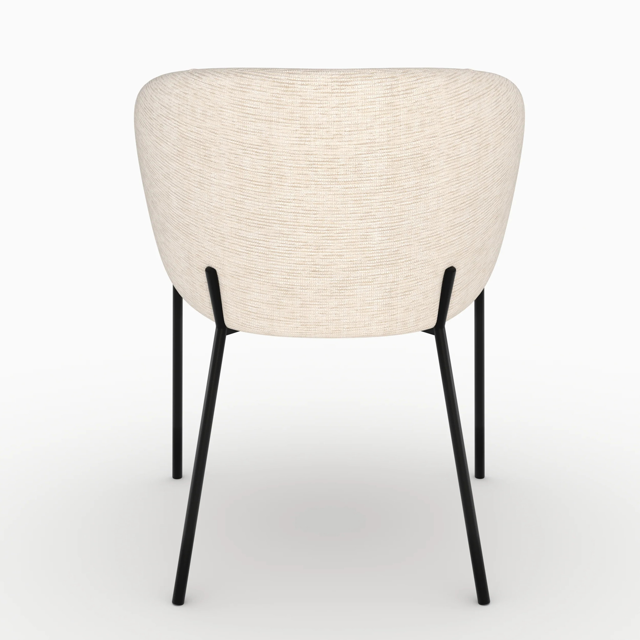 Chaise en tissu blanc chiné - Andy