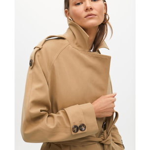 Trench lungo in tessuto doppio petto