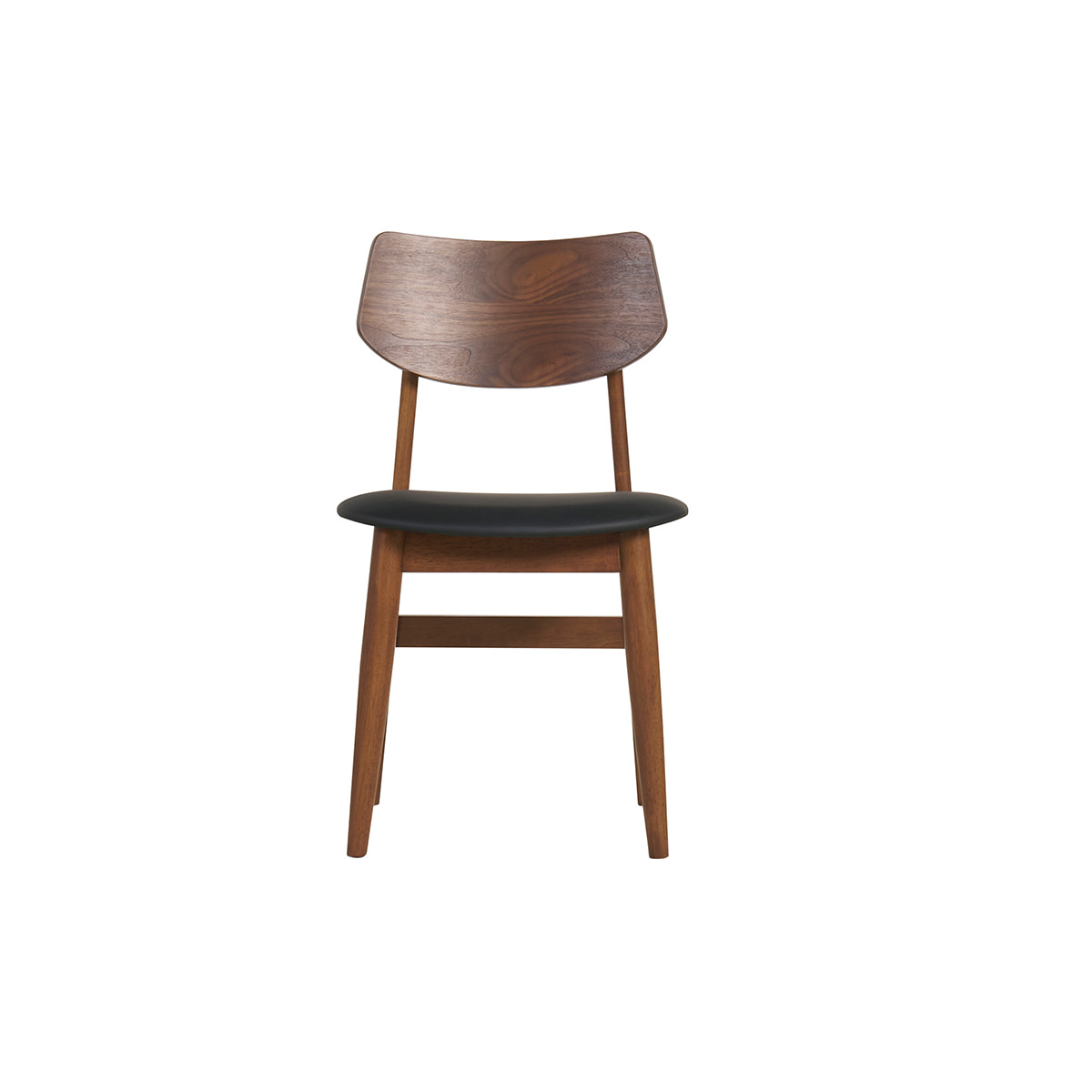 Chaises design en bois foncé et noir (lot de 2) ELION