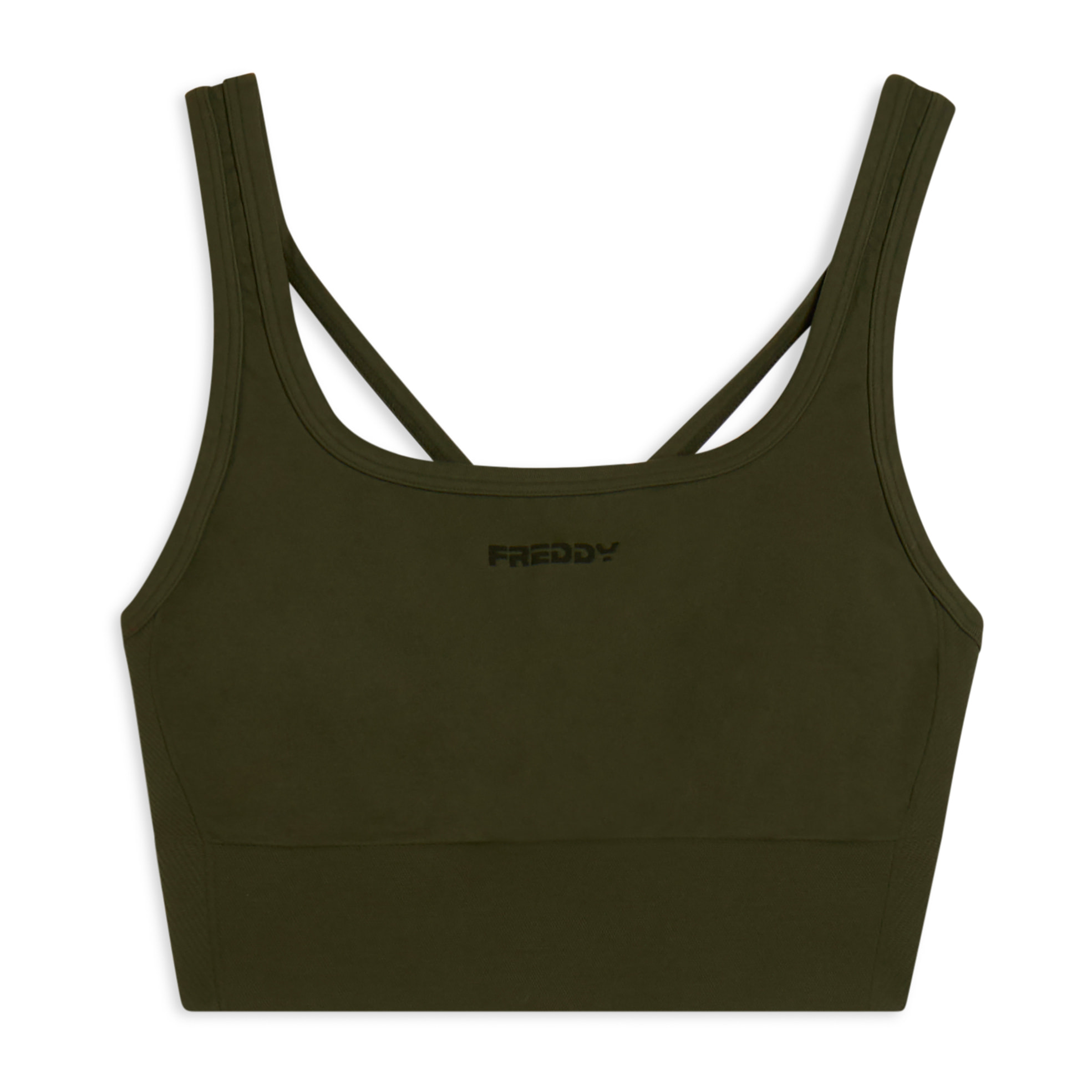 Top sportivo seamless supporto medio con inserti a costine