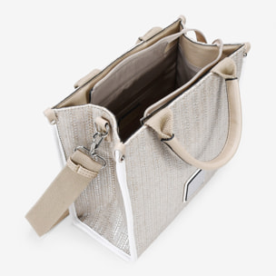 Bolso de mano plateado con cremallera