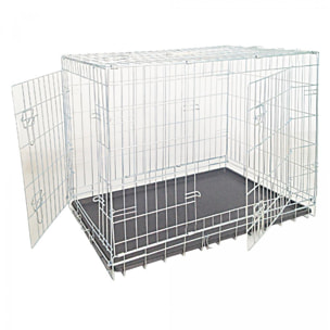 Box Zincato per Cani 2 Porte - 116X77X86cm