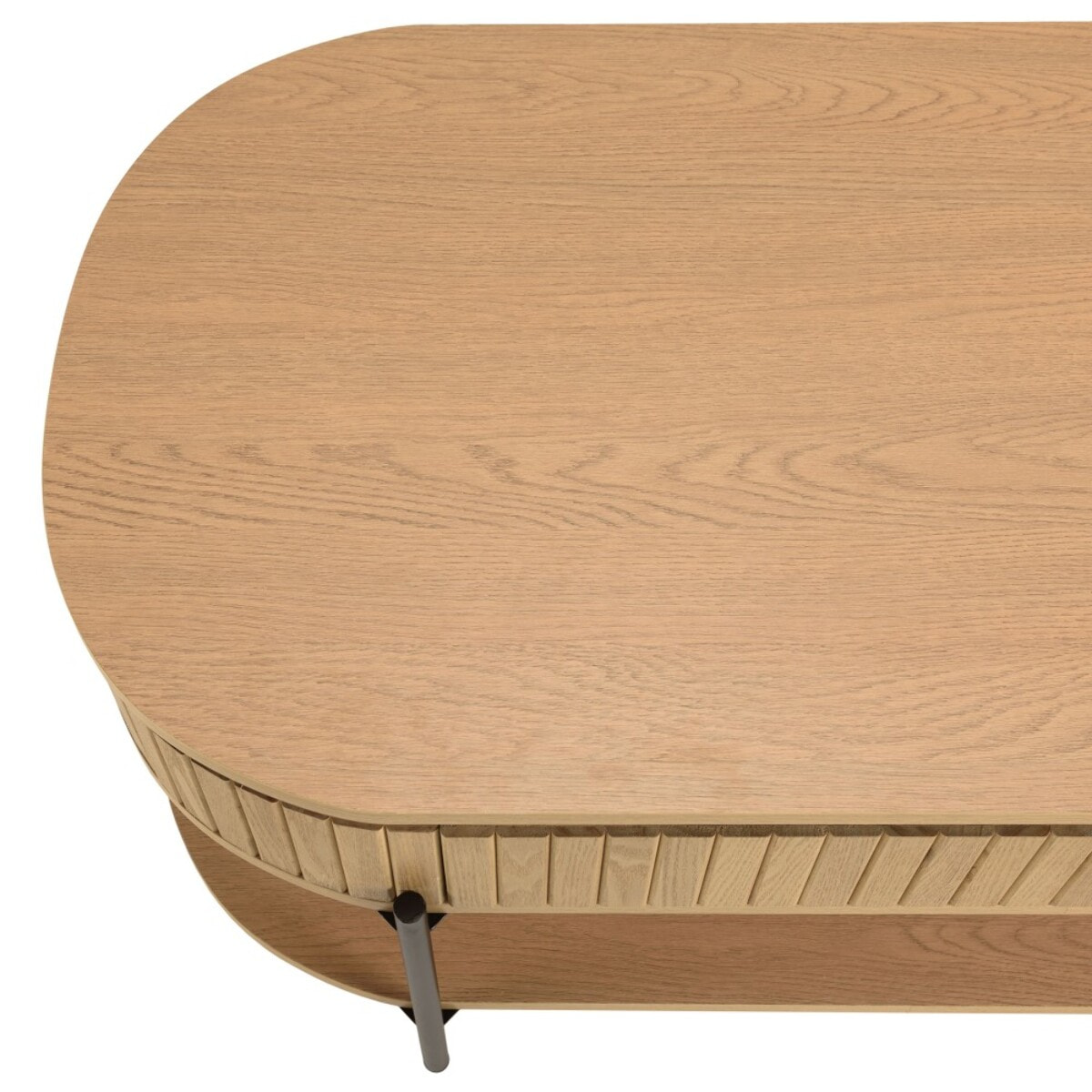 CHARLIE - Table basse bois 2 tiroirs style rétro Pin marron