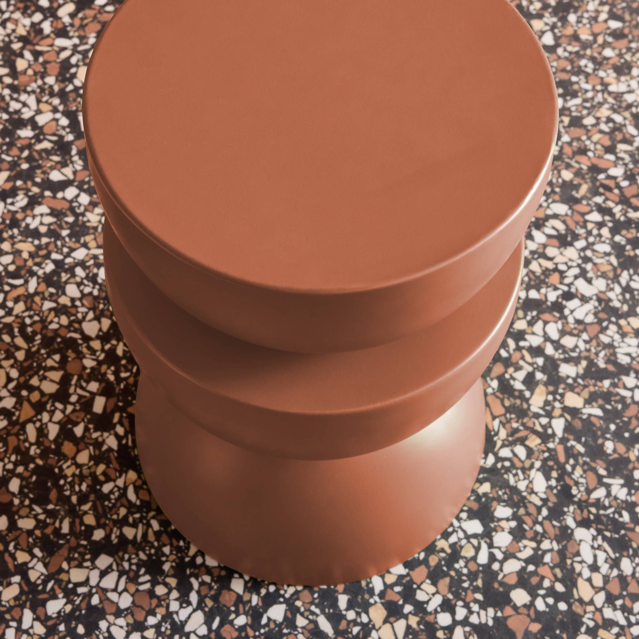 Table d'appoint, bout de canapé, table de chevet métal Ø32 x H46,5cm COUMBA