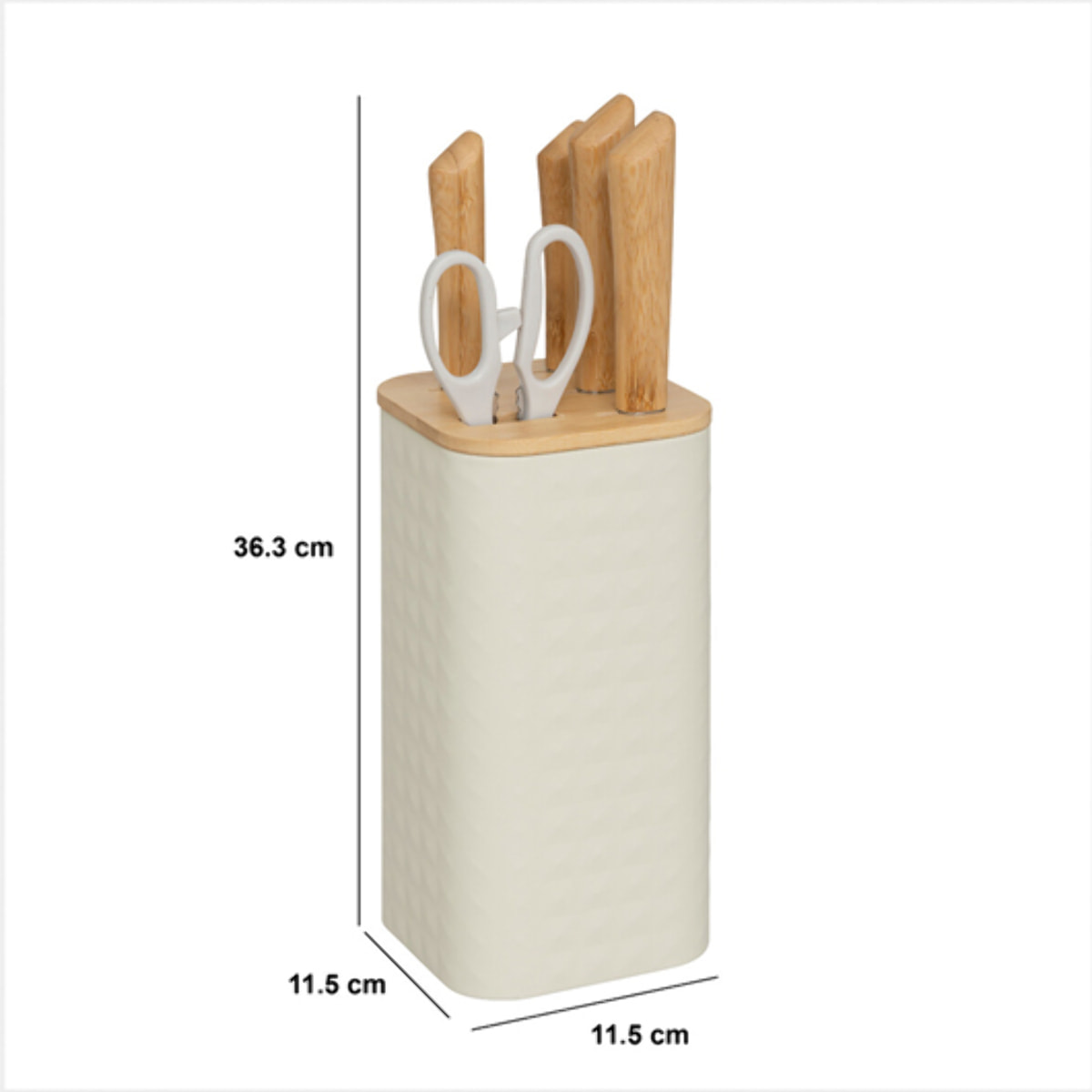 Bloc "Sensia" 4 couteaux et ciseaux manches en bambou