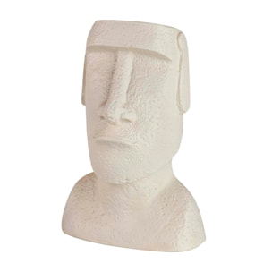 Figura Moai Cemento Blanco 17x11x26 Cm