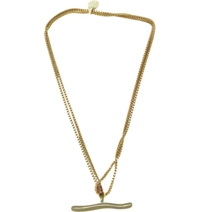 Collar Pendant doble o largo 90 dorado chapado latón