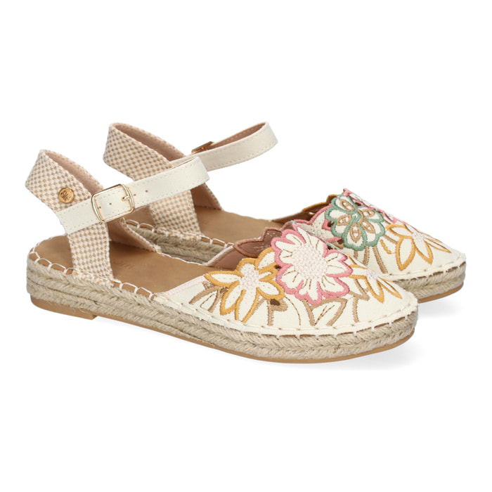 Sandalias de Mujer, Diseño Floral, Detalles Bordados, Comodas y Elegantes