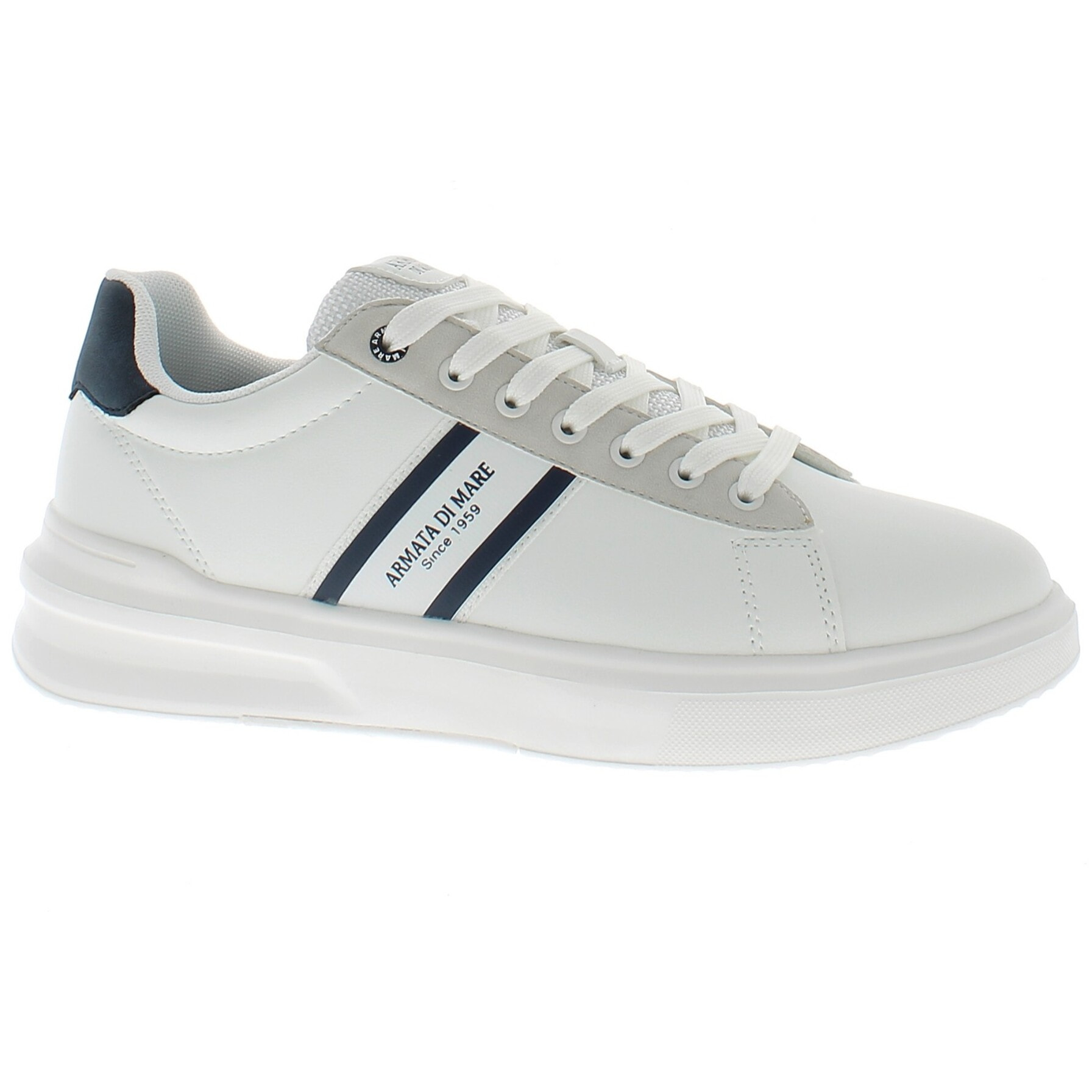 Armata di Mare Scarpe Uomo Court Sneakers Stringate con Soletta Rimovibile in Memory Foam AMU 1D931 Off White