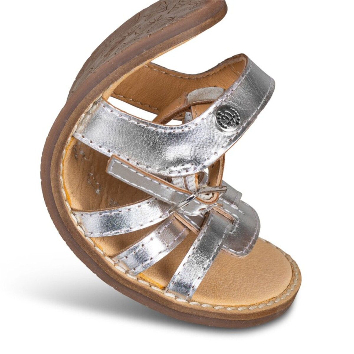 SANDALIA BAREFOOT PIEL CHETTO PLATA