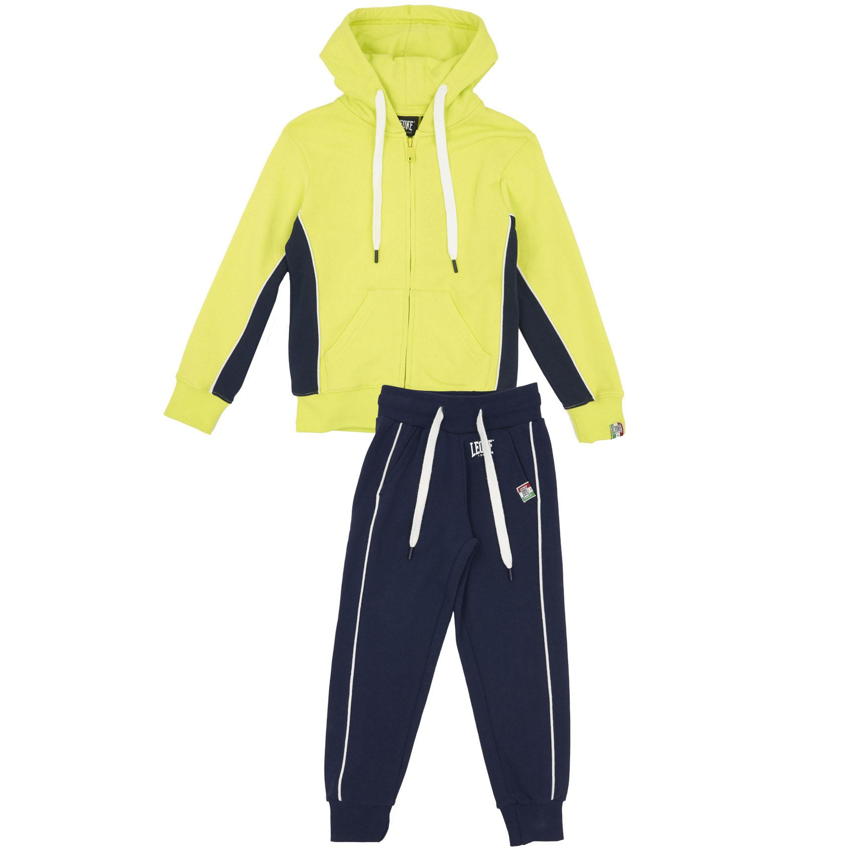 Tuta da bambino con cappuccio logato e full zip Basic