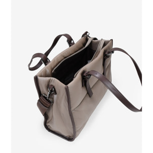 Bolso de hombro taupe acolchado