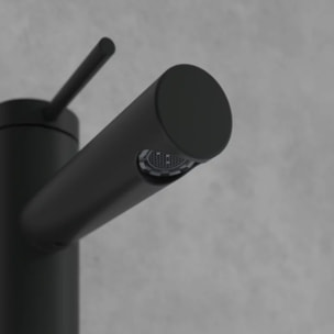 Mitigeur lavabo Loop & Friends sans tirette Noir mat