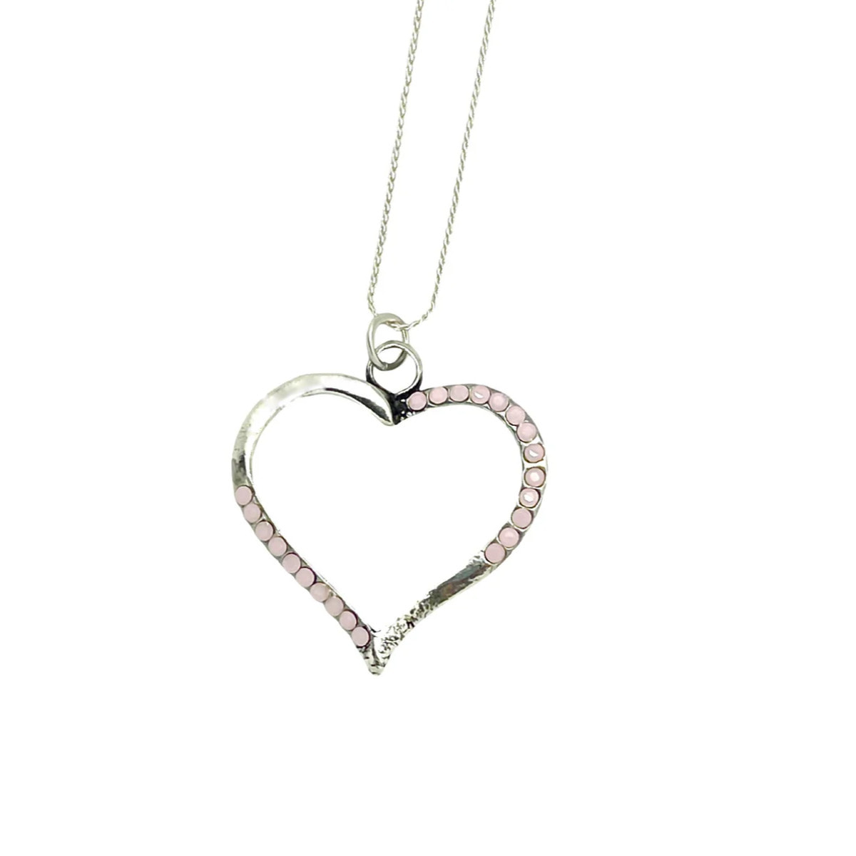 Collar Cuore rosa en plata 7-10 micras