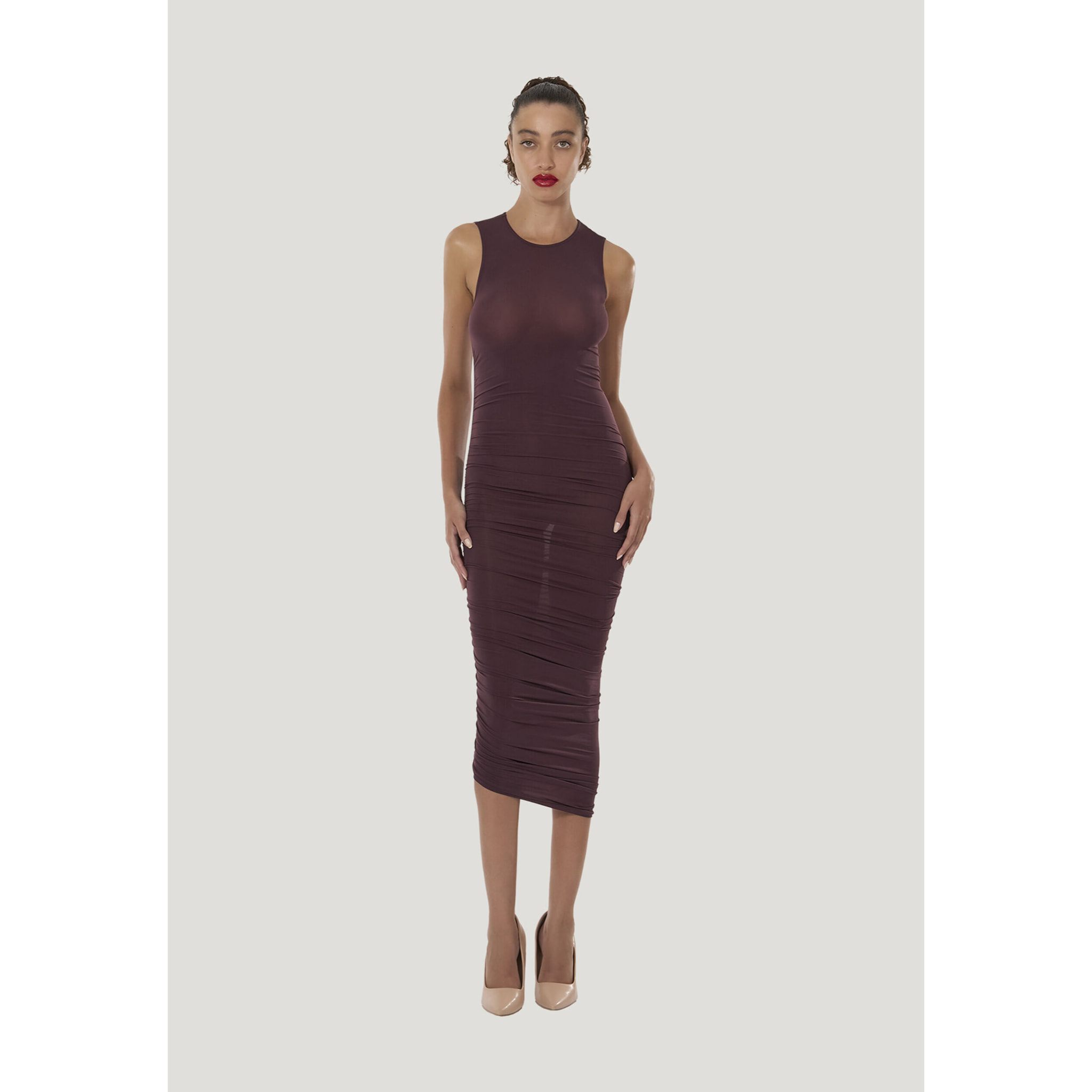 Vestito Sheer Drape Dress
