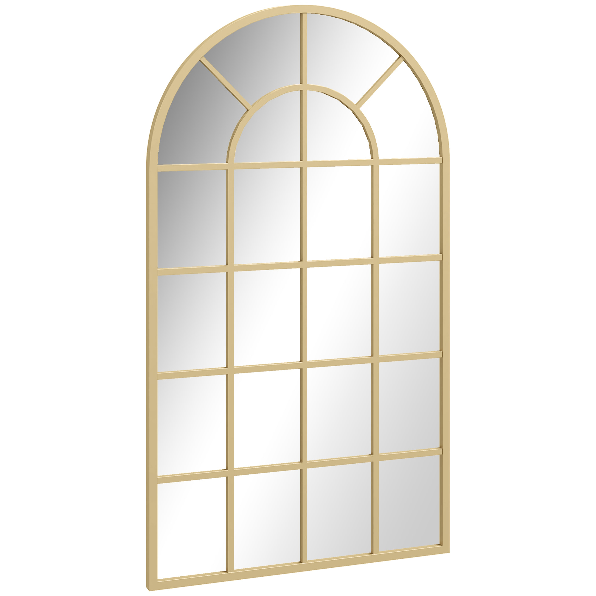 Miroir mural aspect verrière style classique chic - 65L x 110H cm - métal doré verre 3 mm