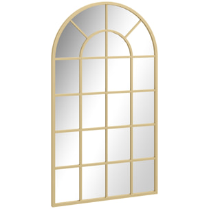 Miroir mural aspect verrière style classique chic - 65L x 110H cm - métal doré verre 3 mm