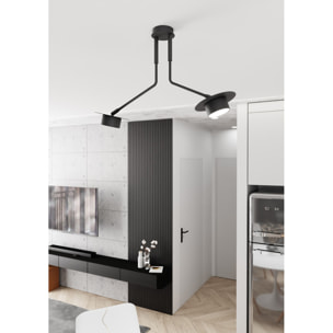 Lampada a sospensione MIZU in acciaio nero opaco