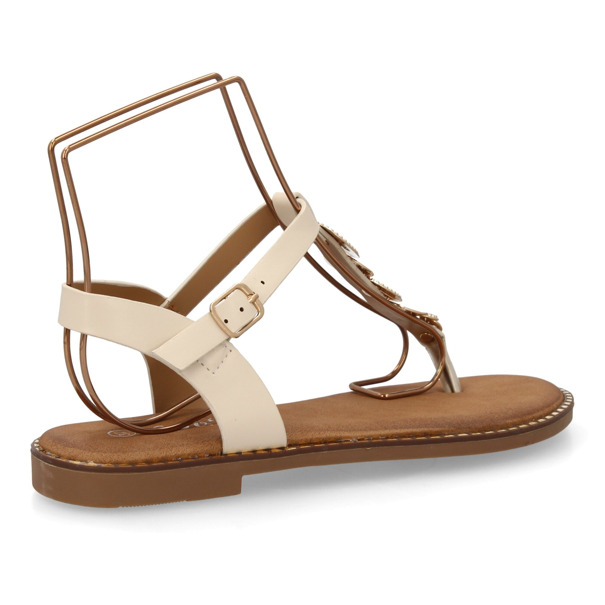 Sandalia de dedo con decoración en el empeine