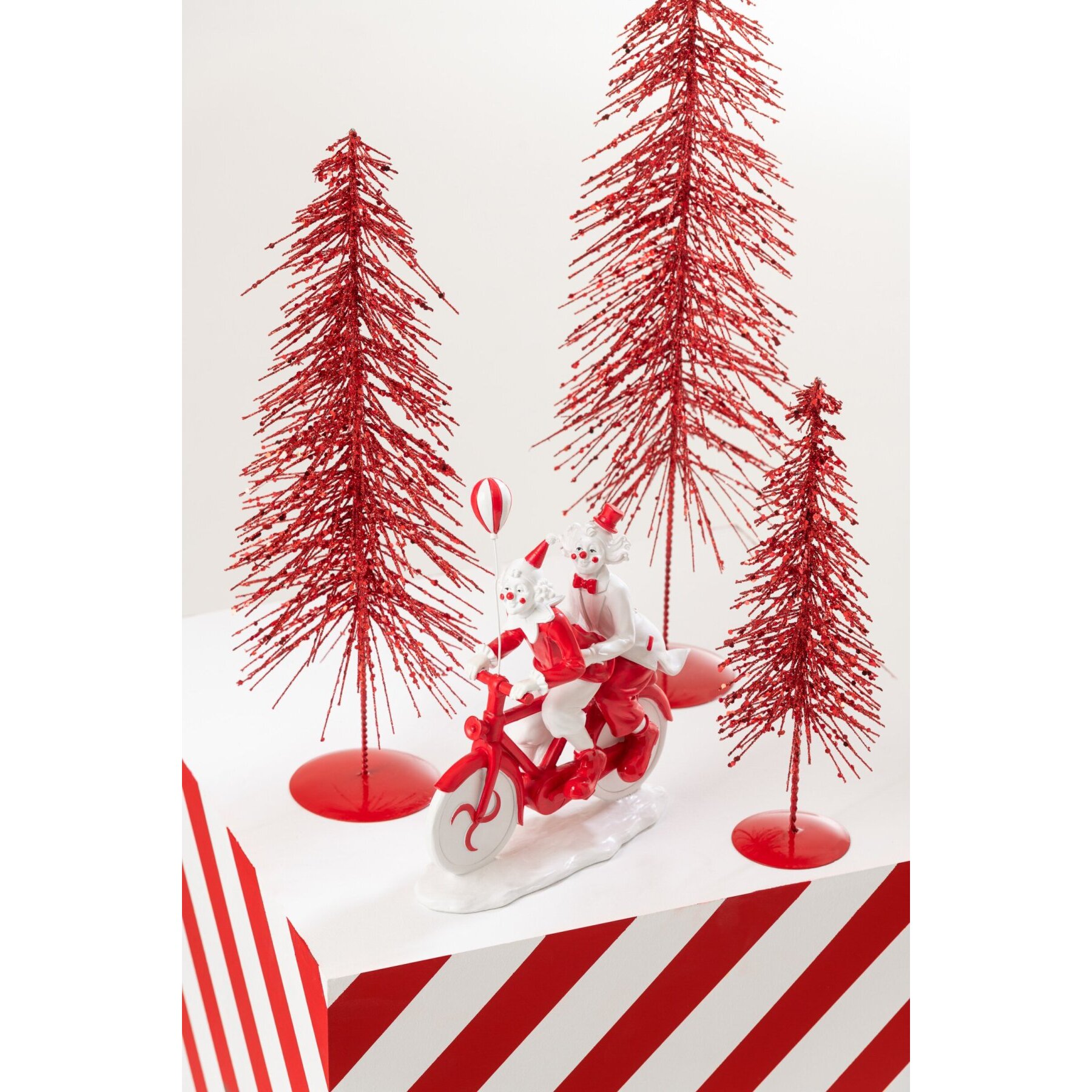 J-Line décoration sapin de Noël Paillettes - plastique - rouge - medium