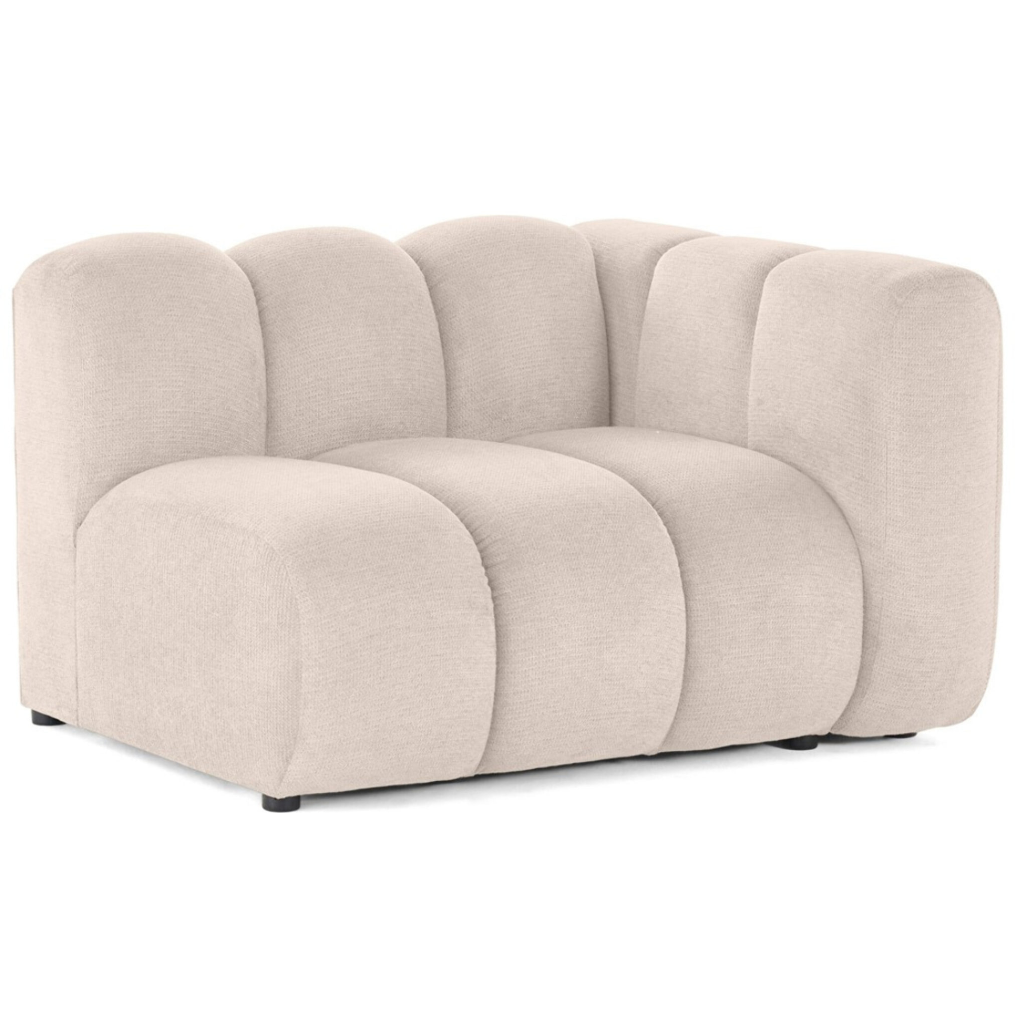 Debbie - module d'assise droit en tissu texturé - Beige