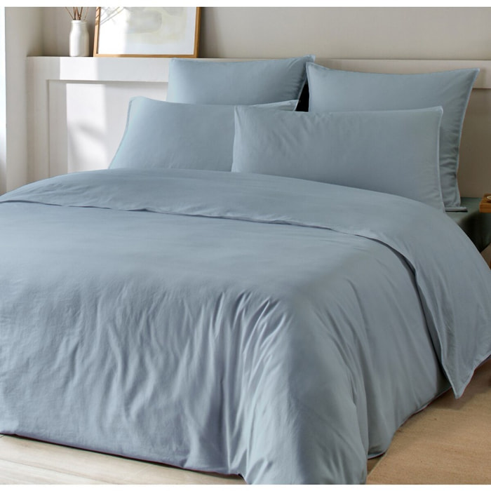 Parure housse de couette 3pcs 100% bambou et coton 57 fils_uni ardoise