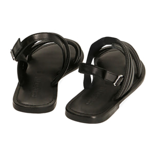 Sandalias de piel negras