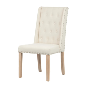 Silla Lino Capitone Beige Con Tirador 55x63x101 Cm