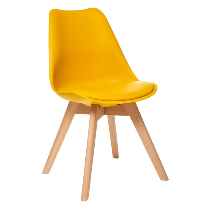 Chaise "Baya" pieds hêtre jaune