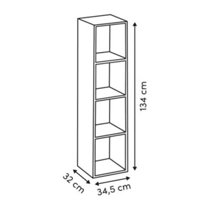 Étagère Mix'N Modul 4 cases rectangulaire marron