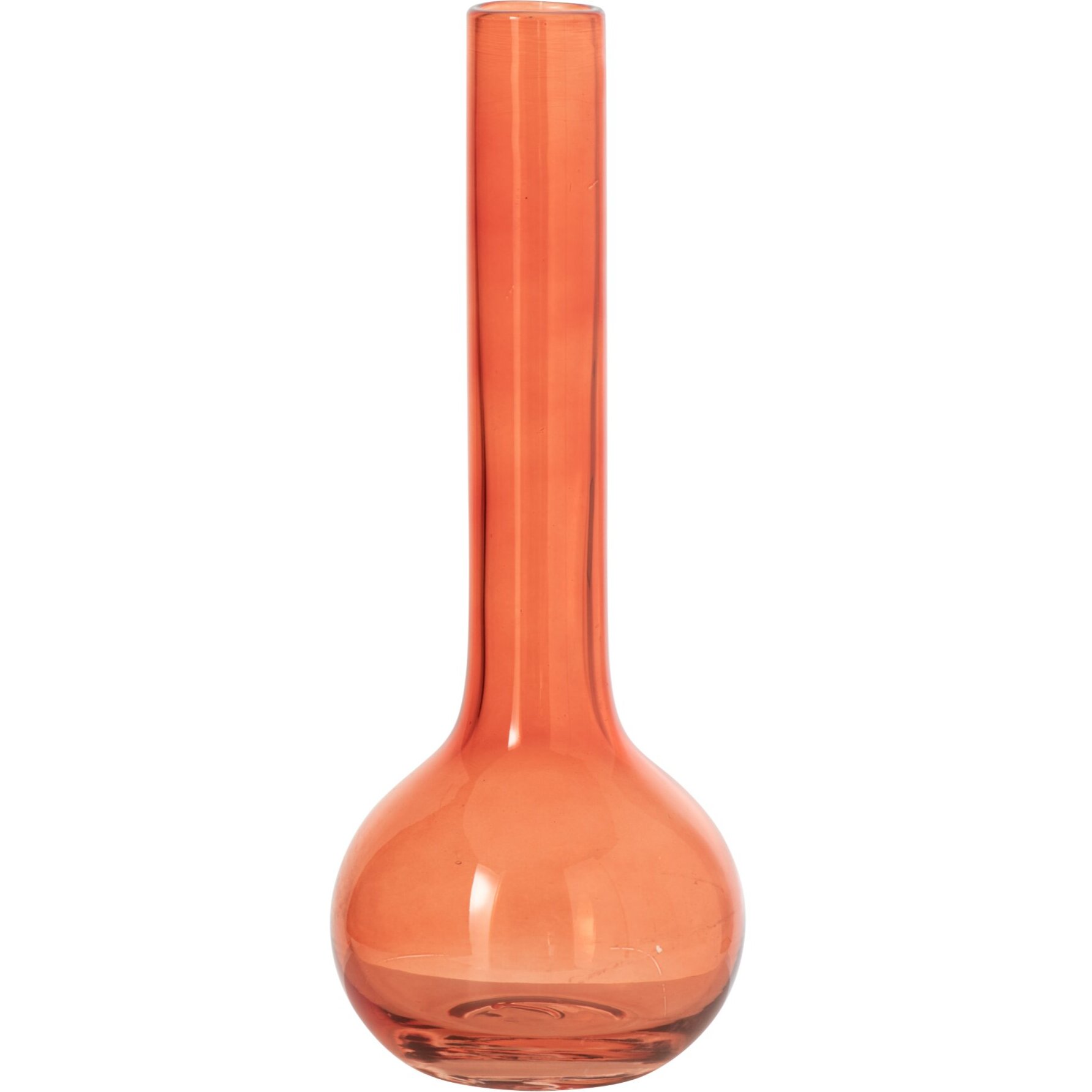 J-Line Vase Base Ronde Flask Verre Orange Small