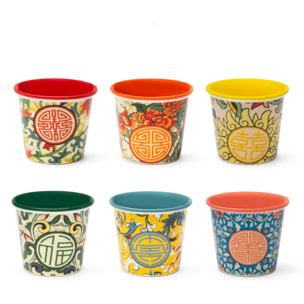 Set 6 Bicchierini Caffè Excelsa – La Via Della Seta, New Bone China Multicolore