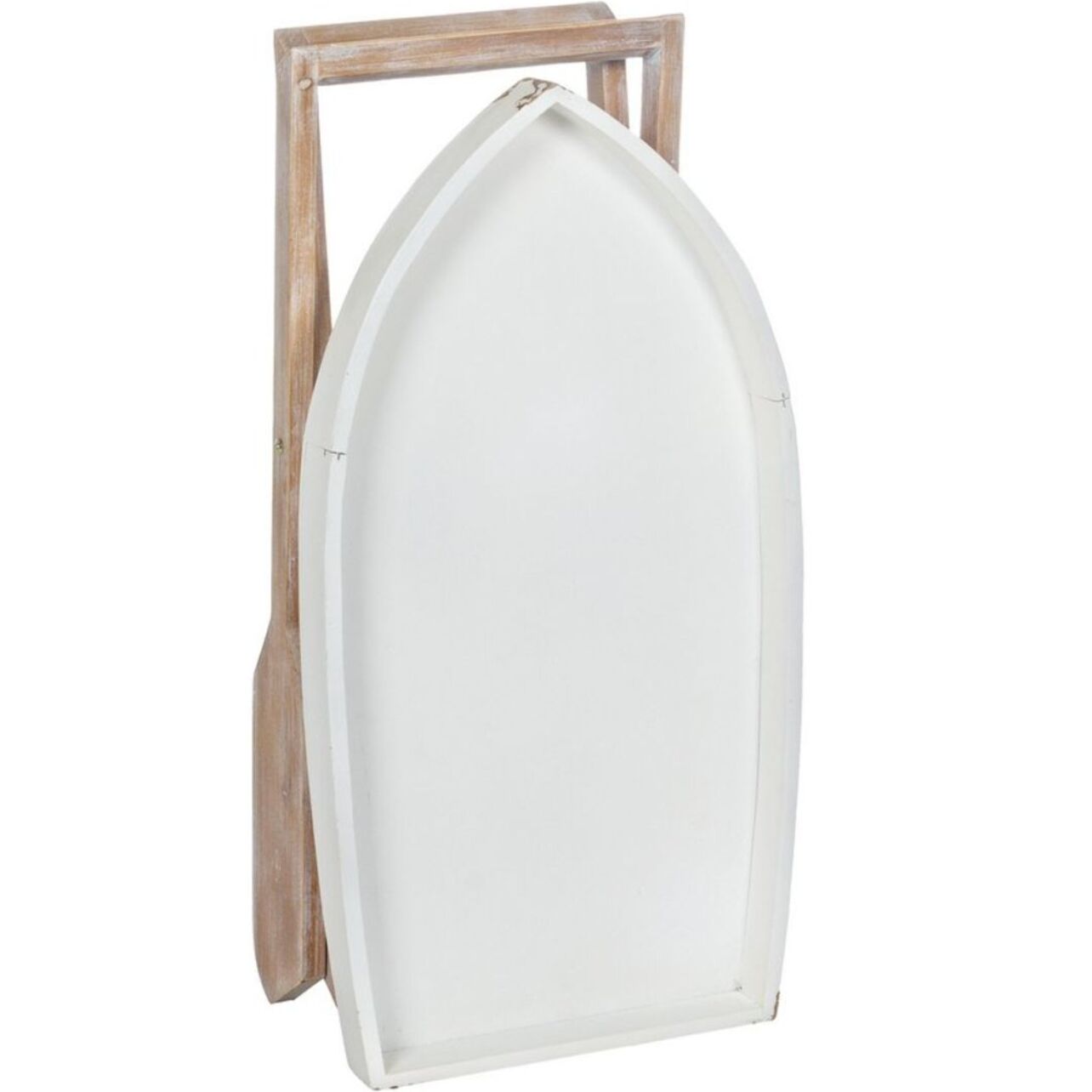 Tavolino pieghevole GOZZO in legno bianco e gambe naturali, finitura invecchiata 76 x 40 cm